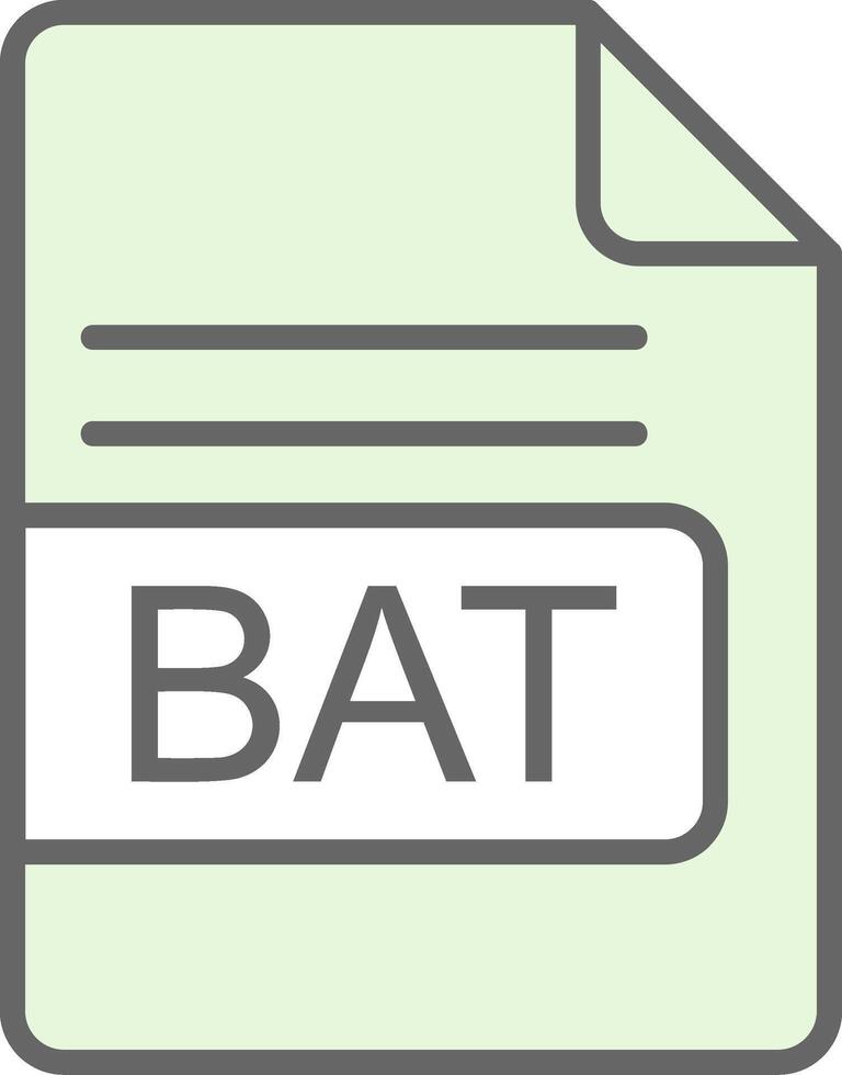 BAT File Format Fillay Icon Design vector