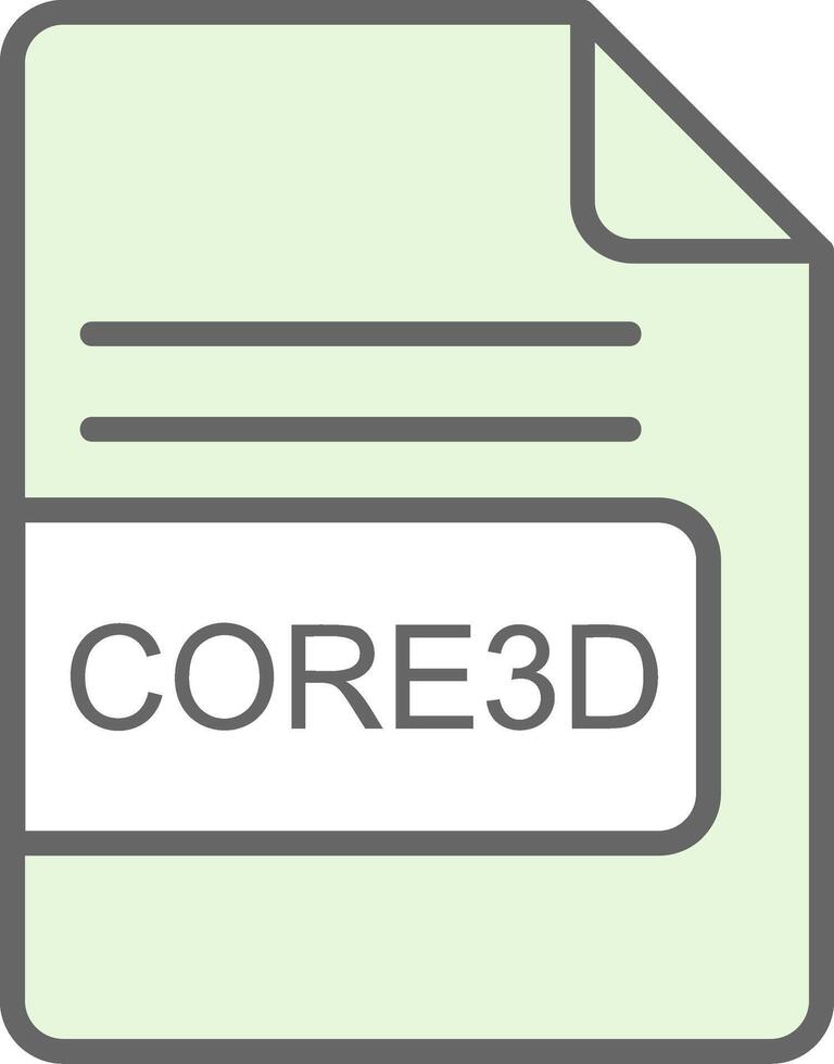 CORE3D File Format Fillay Icon Design vector