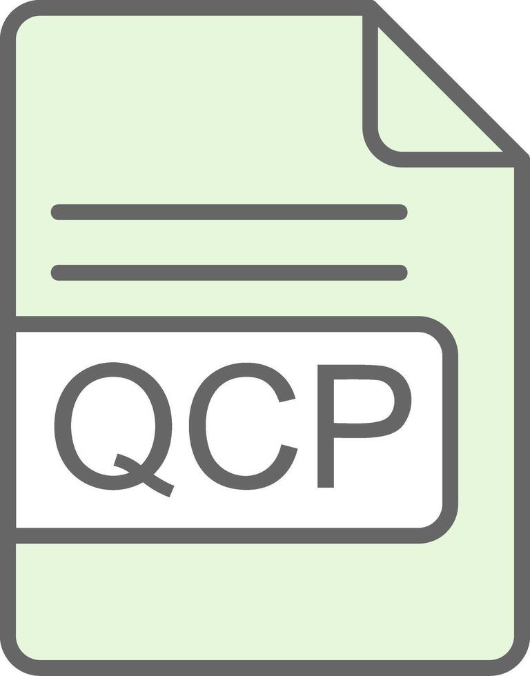 QCP File Format Fillay Icon Design vector
