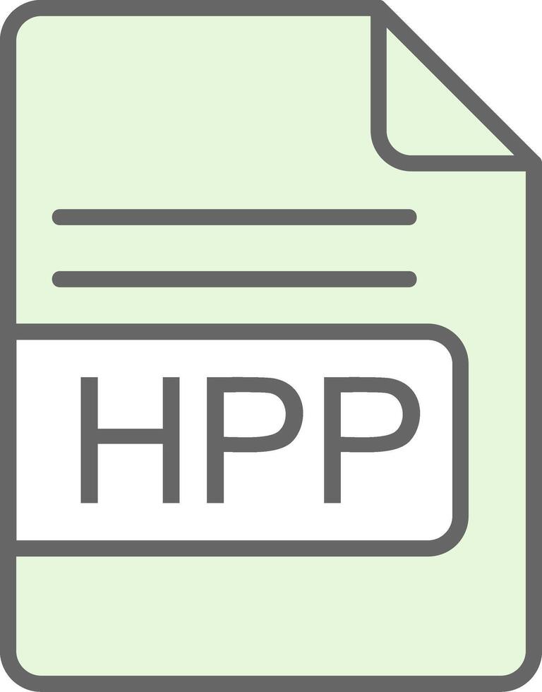 HPP File Format Fillay Icon Design vector