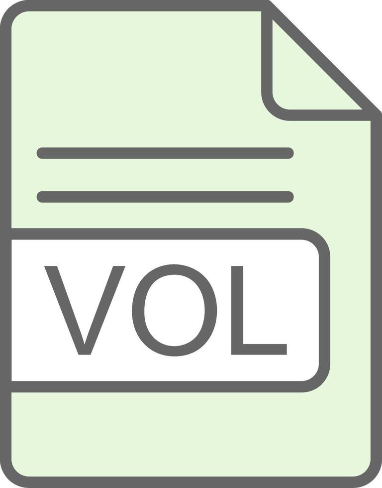 VOL File Format Fillay Icon Design vector
