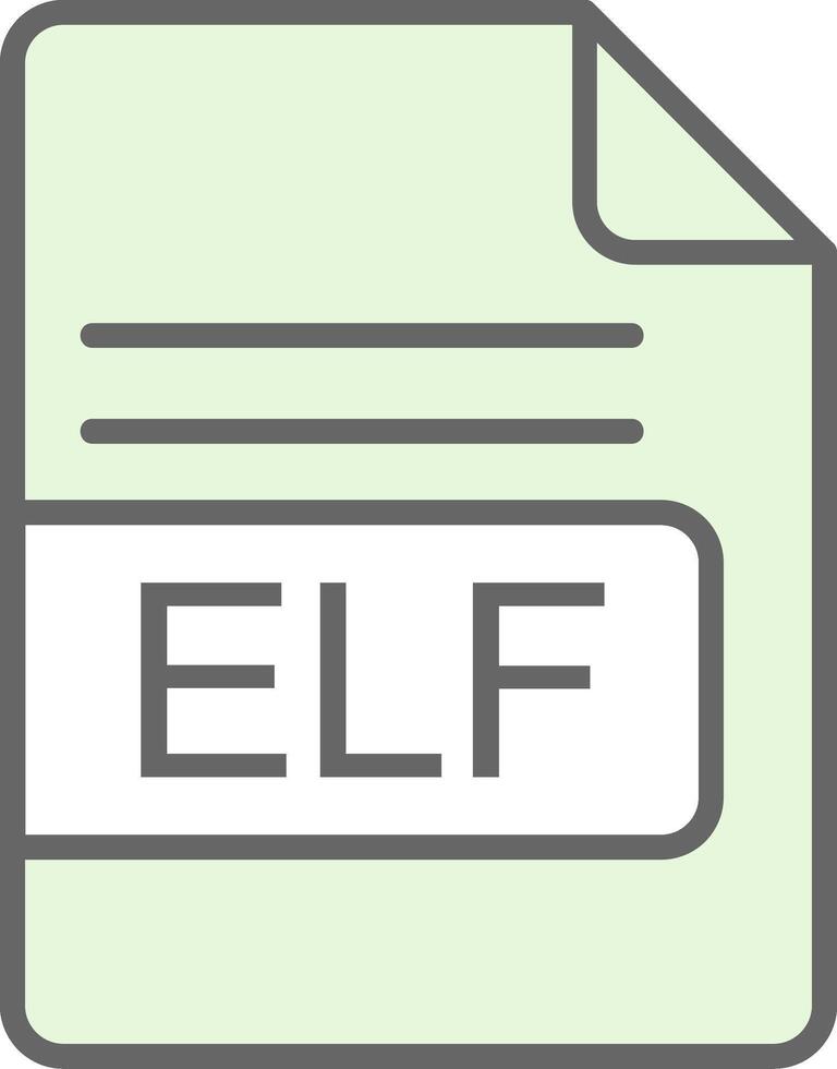 ELF File Format Fillay Icon Design vector