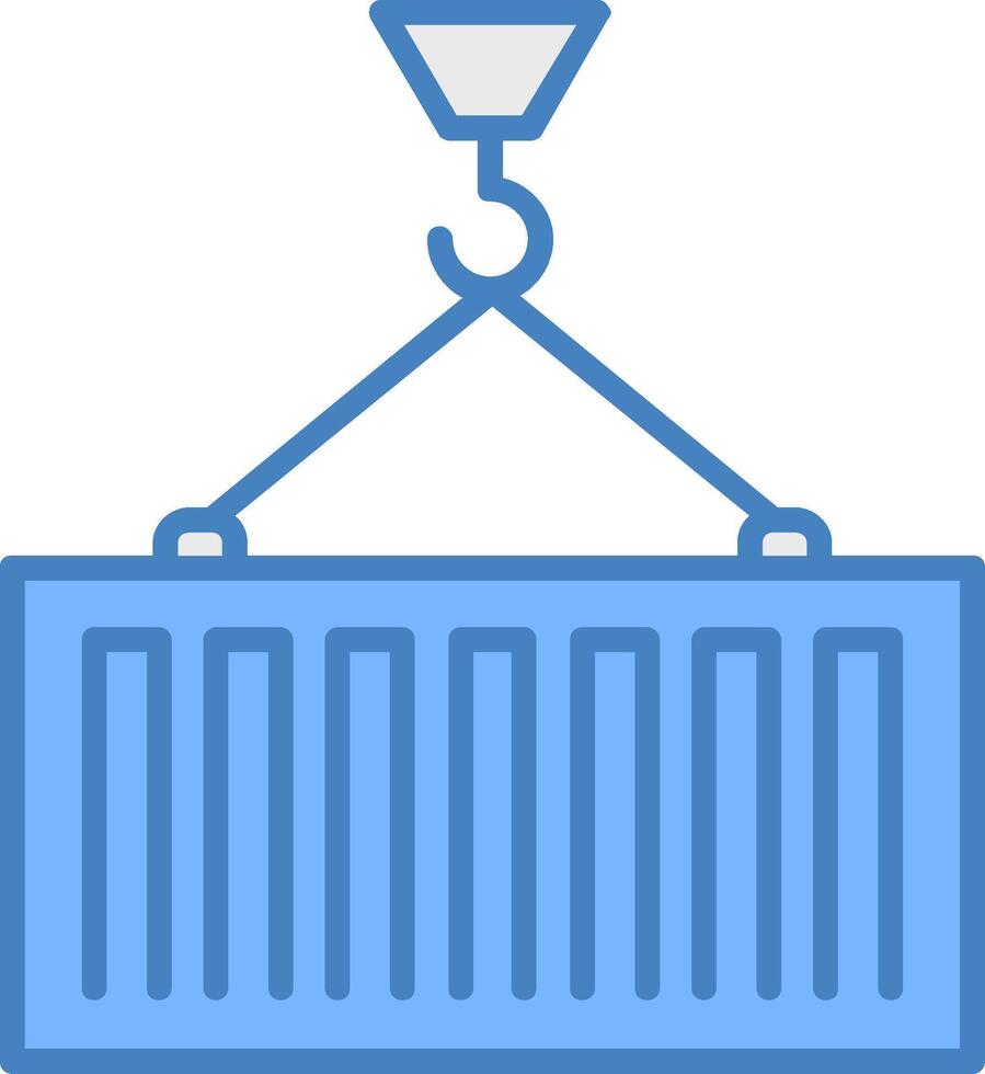 Container Loading Line Filled Blue Icon vector
