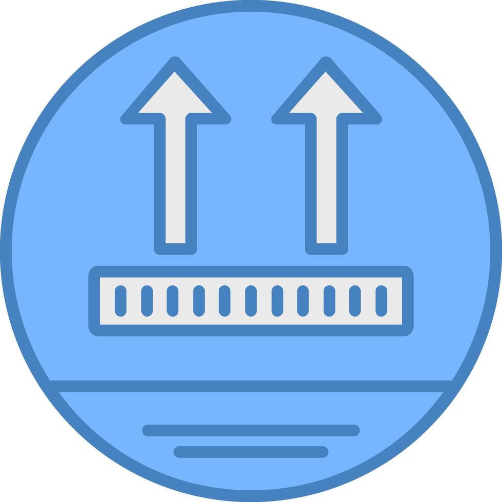 This Way Up Line Filled Blue Icon vector