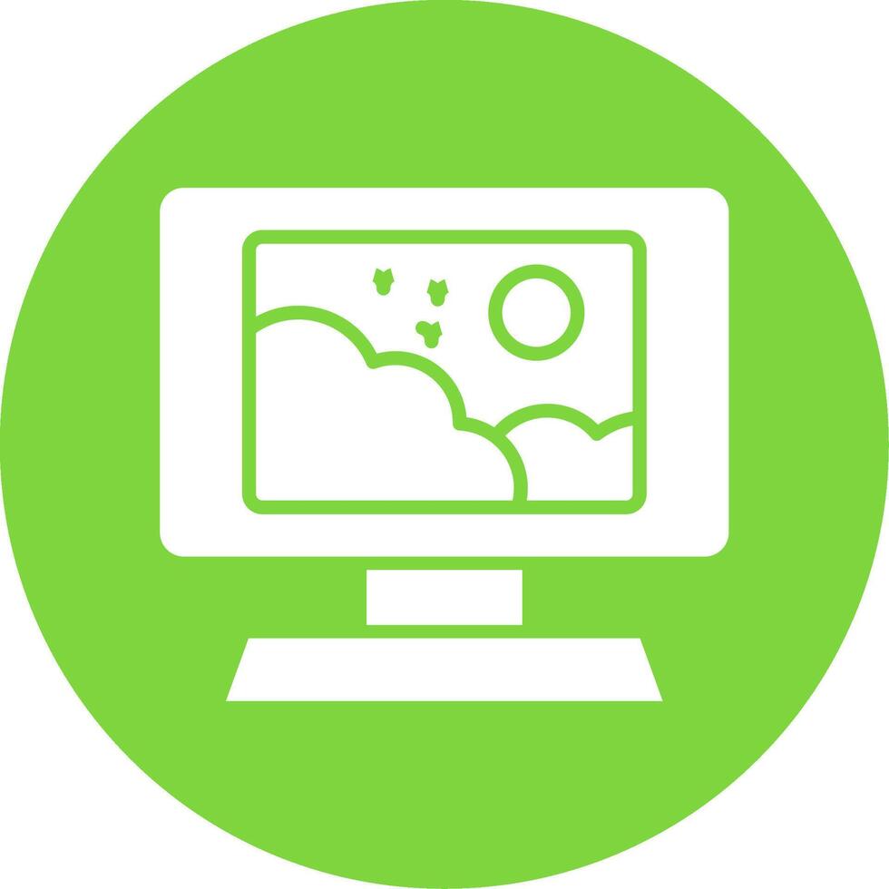 Monitor Multi Color Circle Icon vector