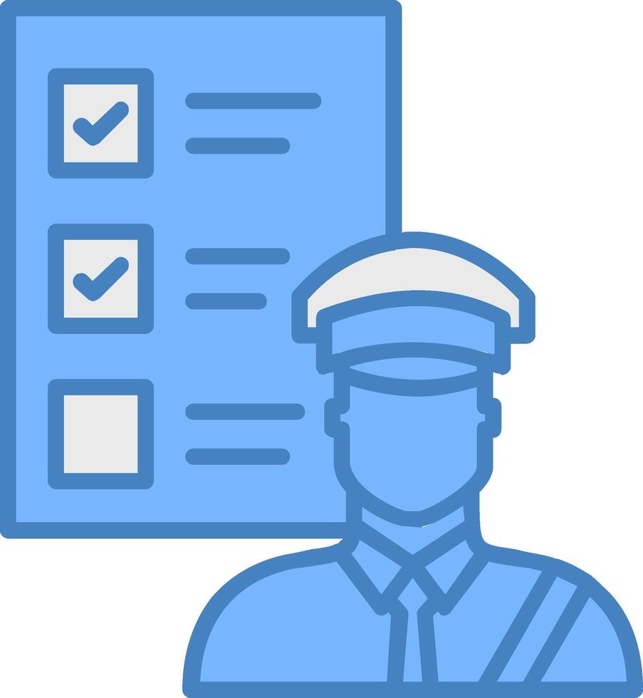 Customs Clearance Line Filled Blue Icon vector