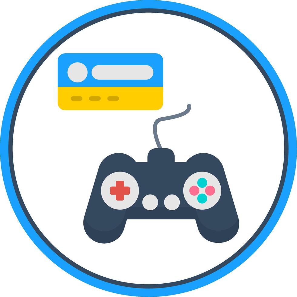 Gaming Console Flat Circle Icon vector