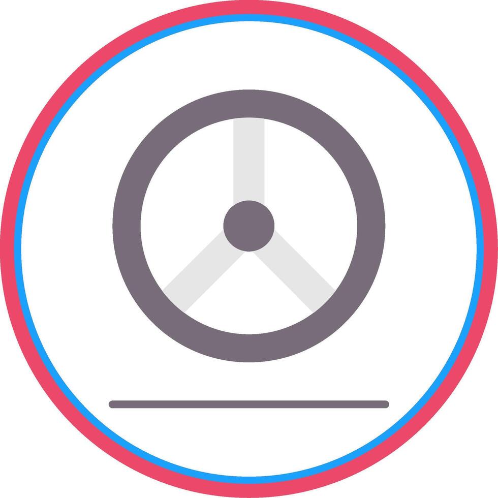 Steering Wheel Flat Circle Icon vector