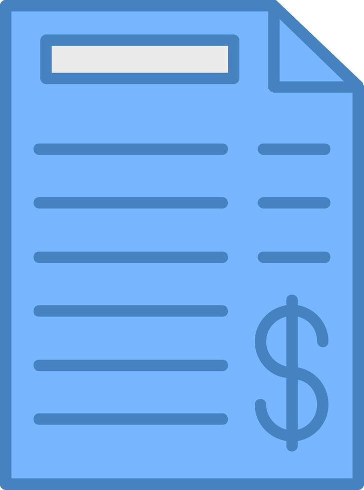 Delivery Contract Line Filled Blue Icon vector