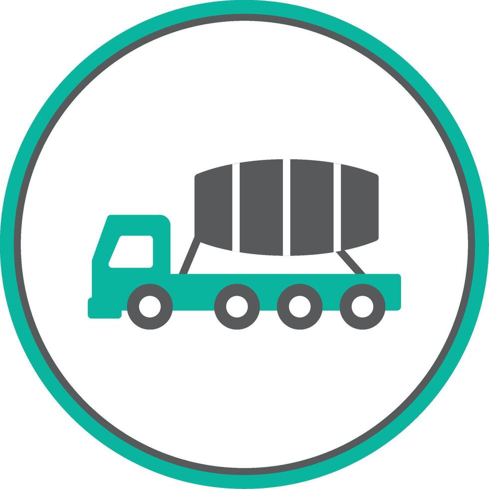 Cement Truck Flat Circle Icon vector