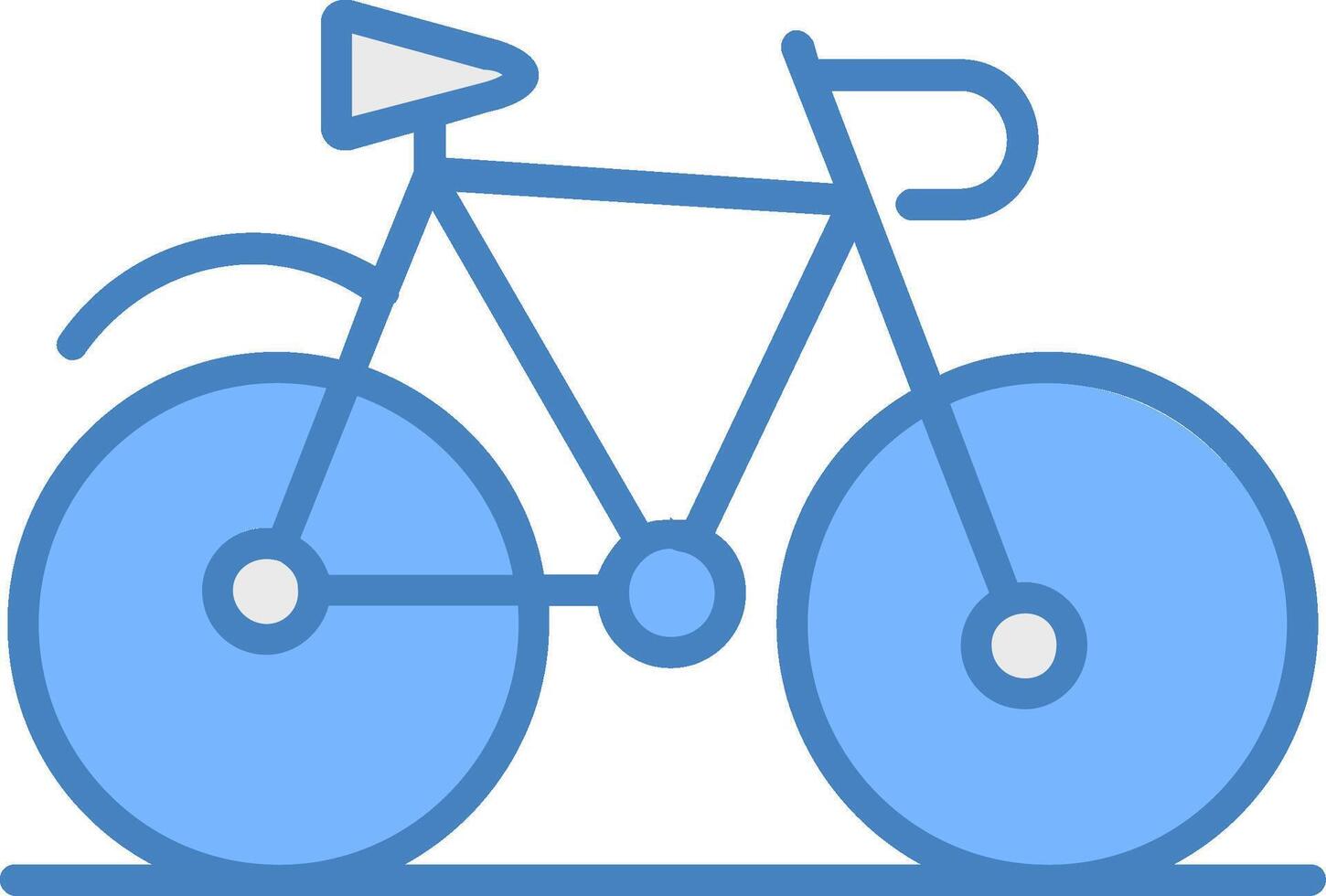 Bicycle Line Filled Blue Icon vector