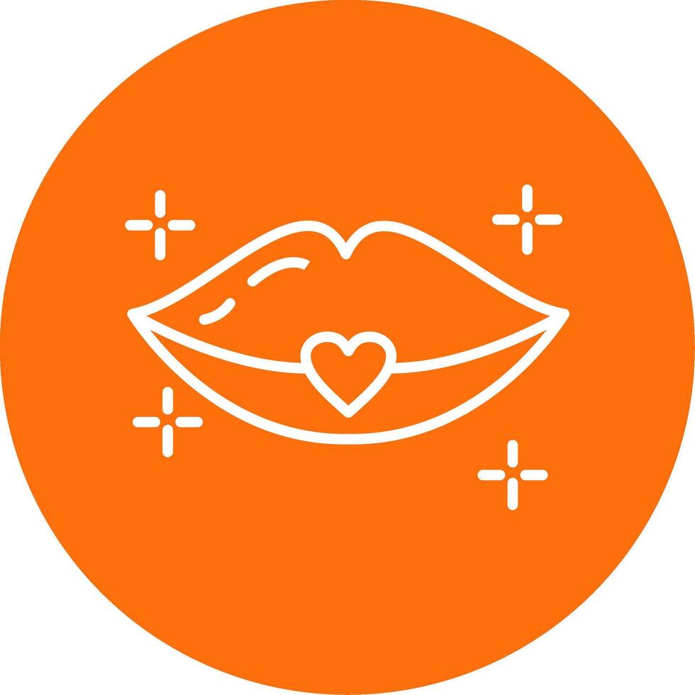Lips Multi Color Circle Icon vector