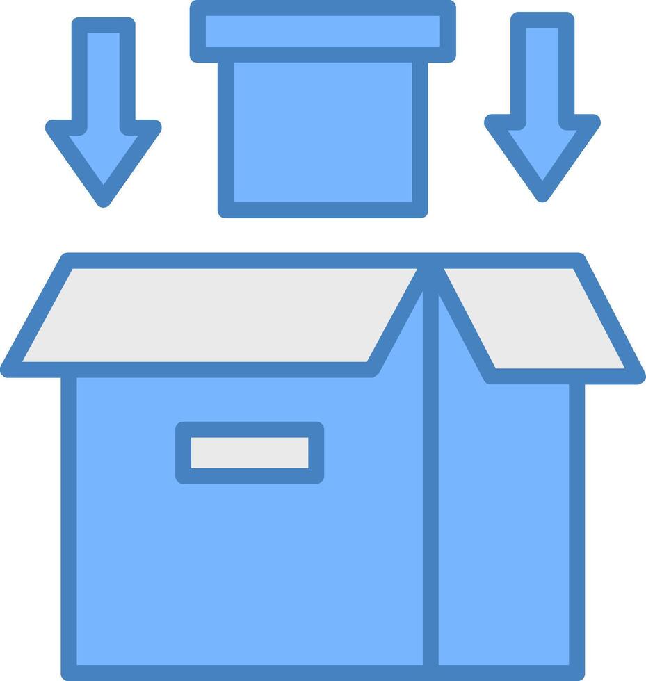 Packing Process Line Filled Blue Icon vector