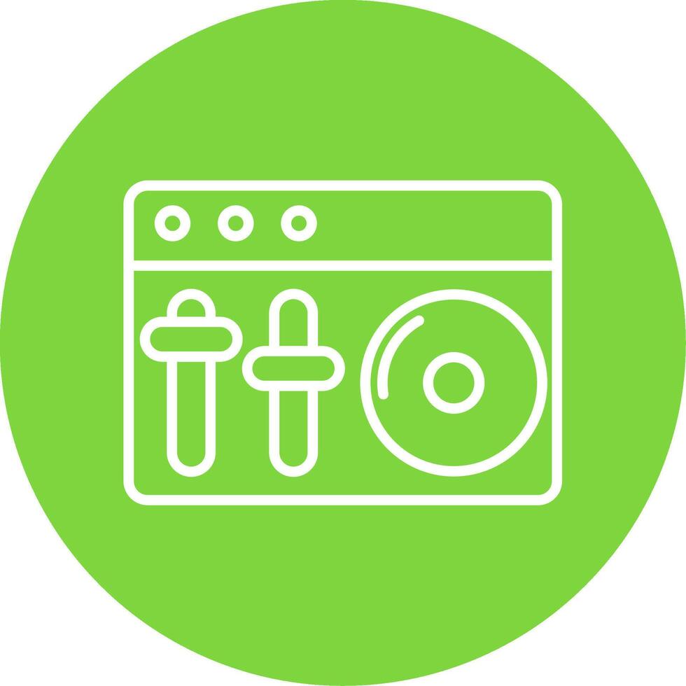 Dj Mixer Multi Color Circle Icon vector
