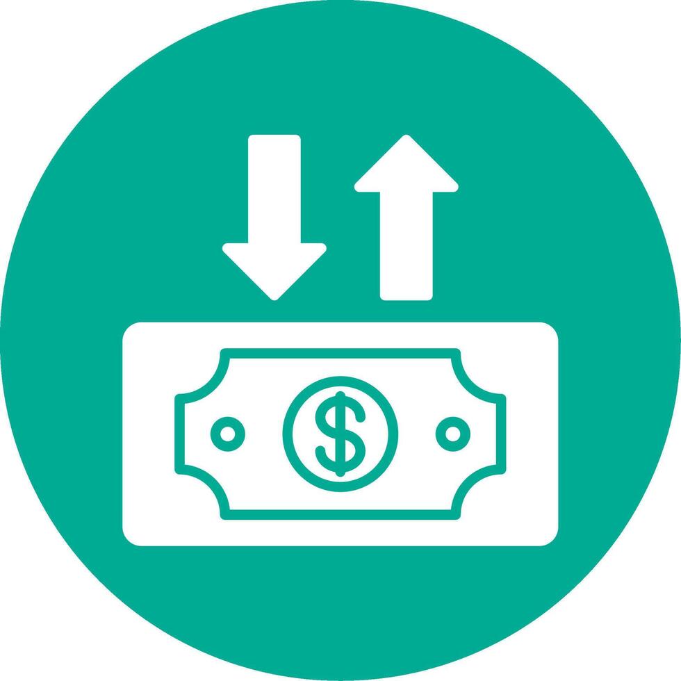 Dollar Bill Multi Color Circle Icon vector