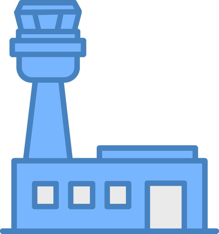 Airport Line Filled Blue Icon vector