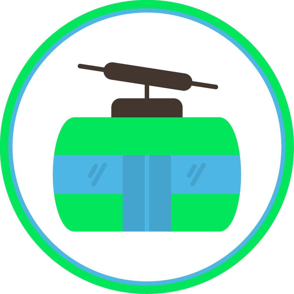 Cableway Flat Circle Icon vector