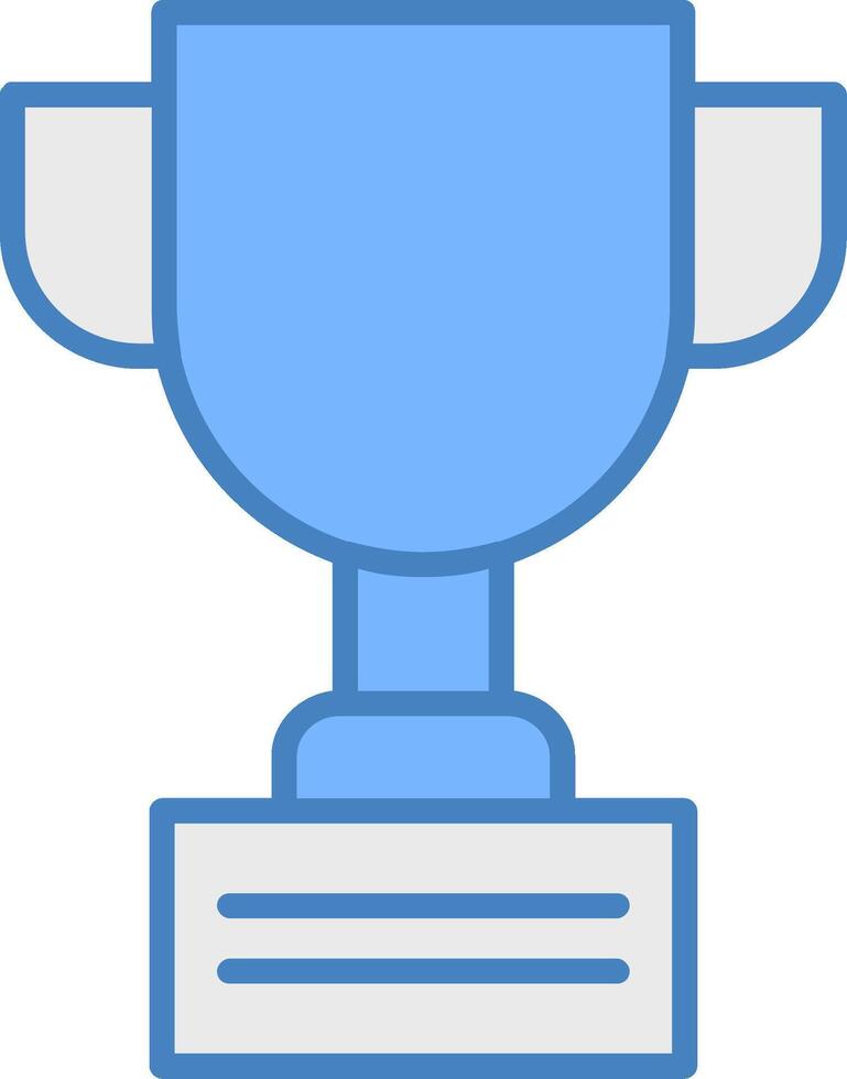 Trophy Line Filled Blue Icon vector