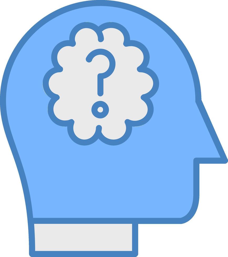 Philosophy Line Filled Blue Icon vector