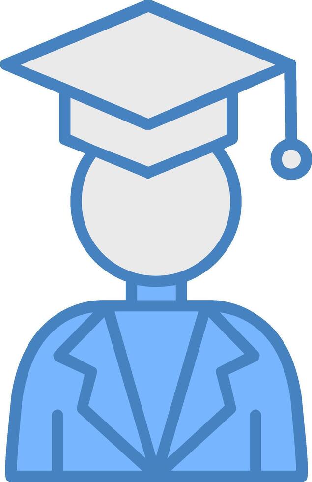 Academician Line Filled Blue Icon vector