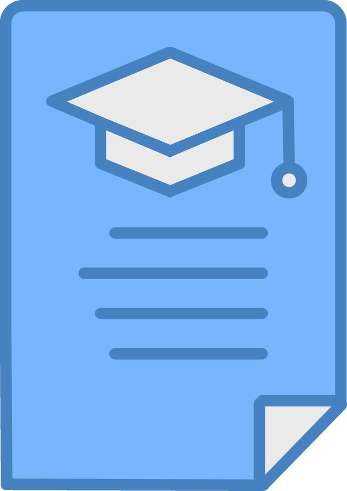 Education News Line Filled Blue Icon vector