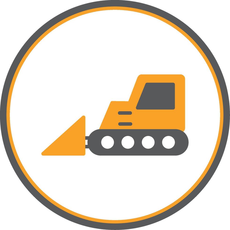 Bulldozer Flat Circle Icon vector