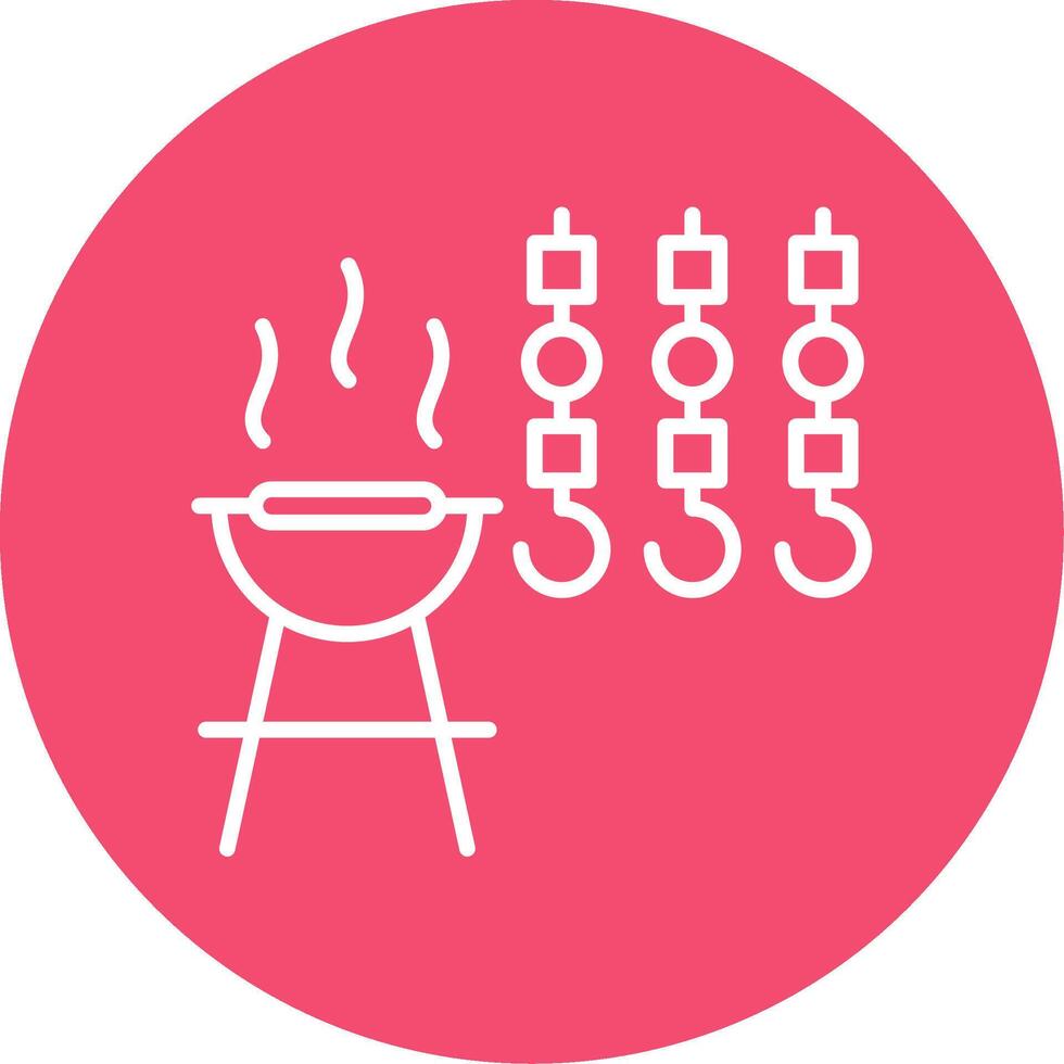 Bbq Multi Color Circle Icon vector