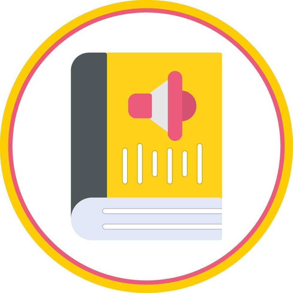 Audio Book Flat Circle Icon vector