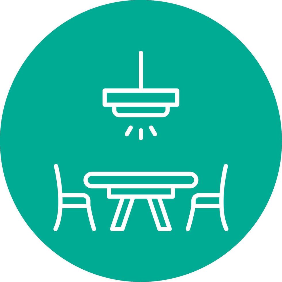 Dinner Table Multi Color Circle Icon vector
