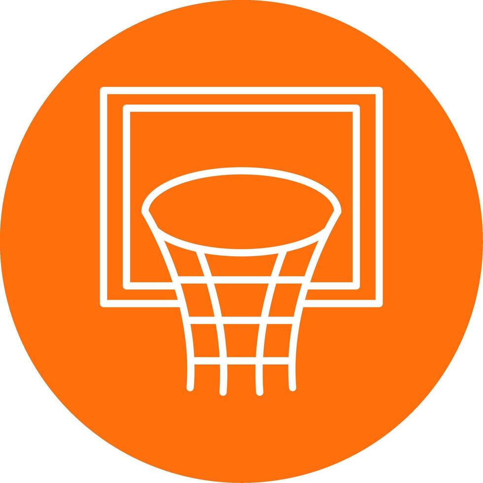 Basketball Hoop Multi Color Circle Icon vector