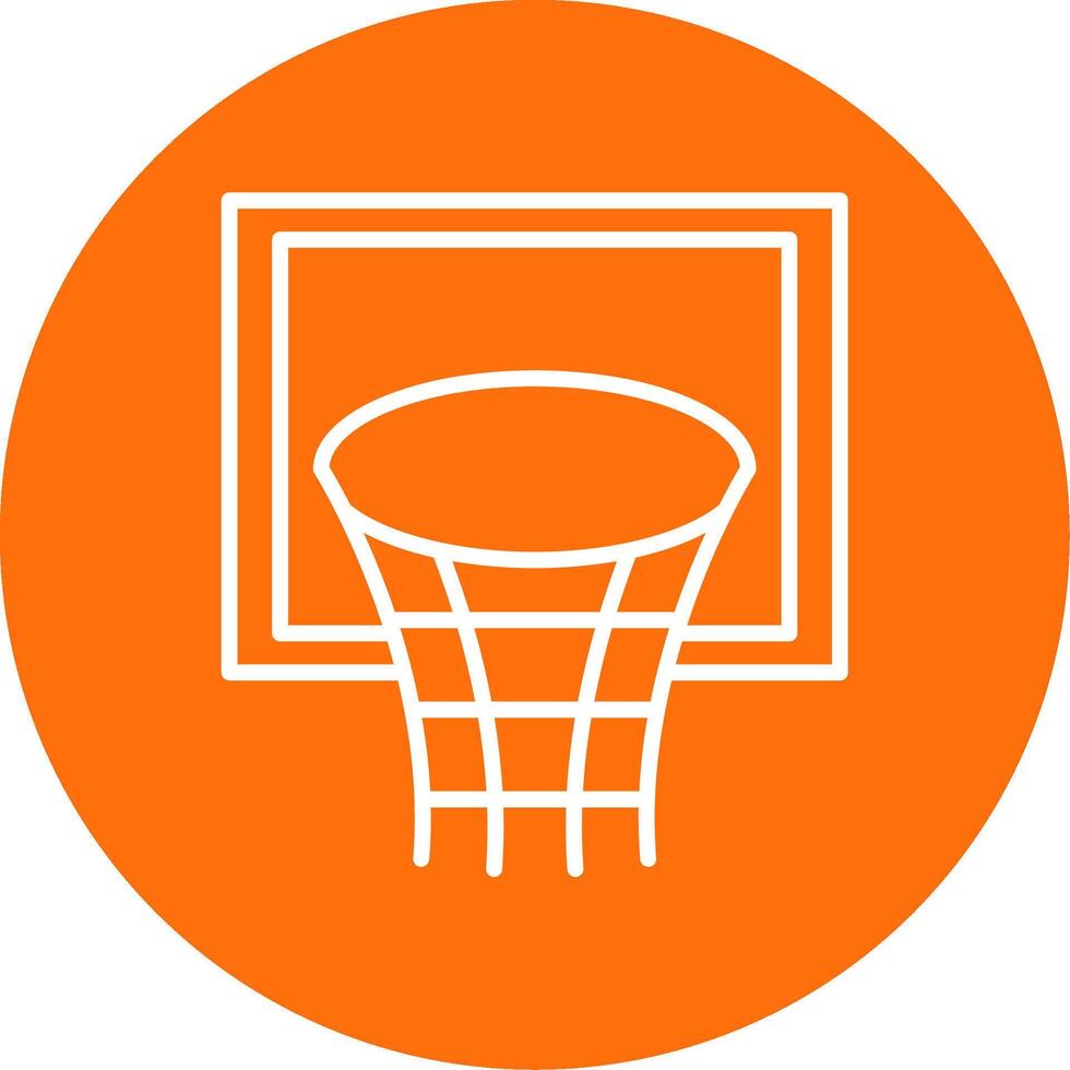 Basketball Hoop Multi Color Circle Icon vector