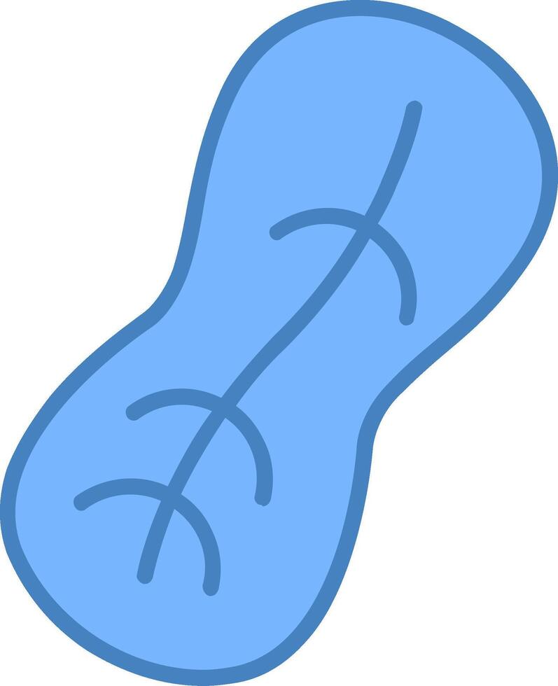 Peanut Line Filled Blue Icon vector