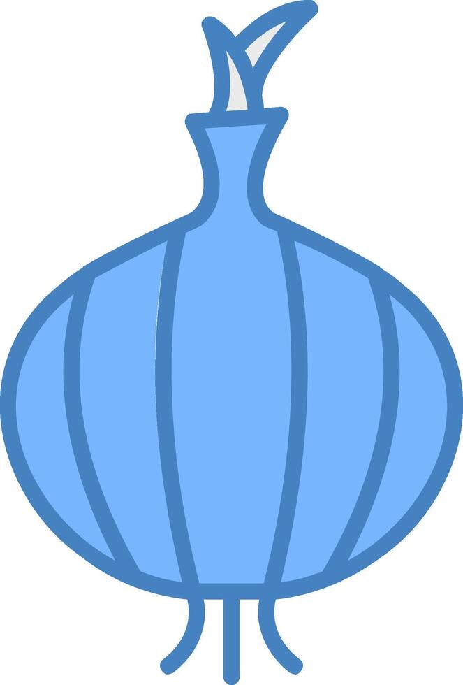 Onion Line Filled Blue Icon vector