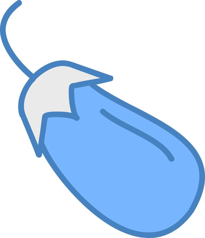 Brinjal Line Filled Blue Icon vector