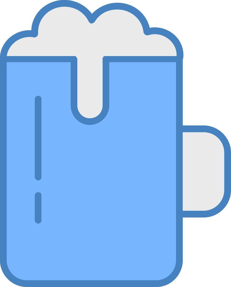 Beer Line Filled Blue Icon vector