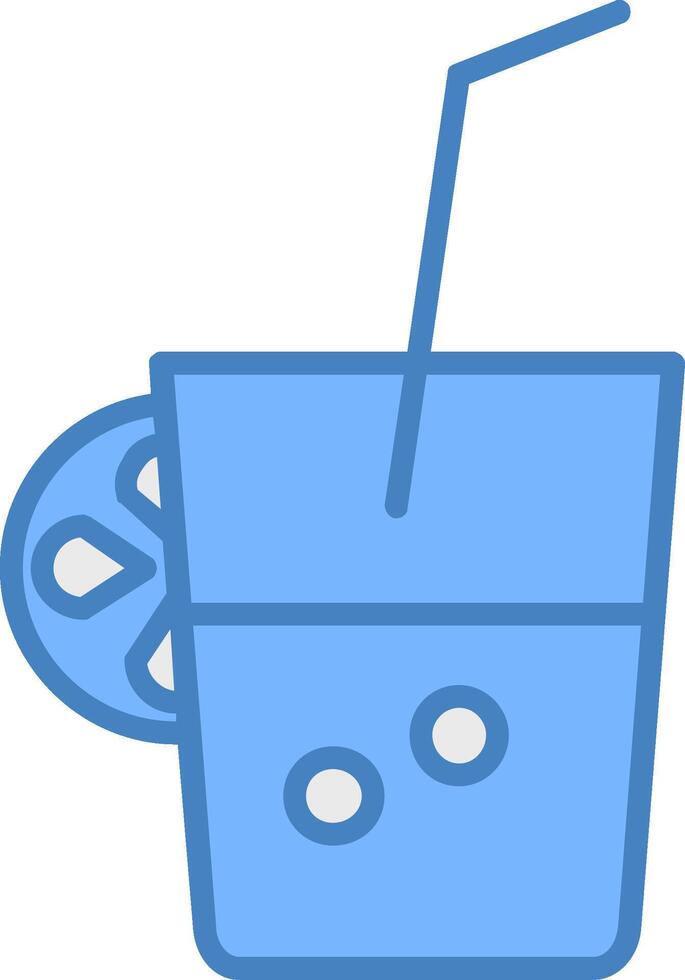 Fresh Juice Line Filled Blue Icon vector