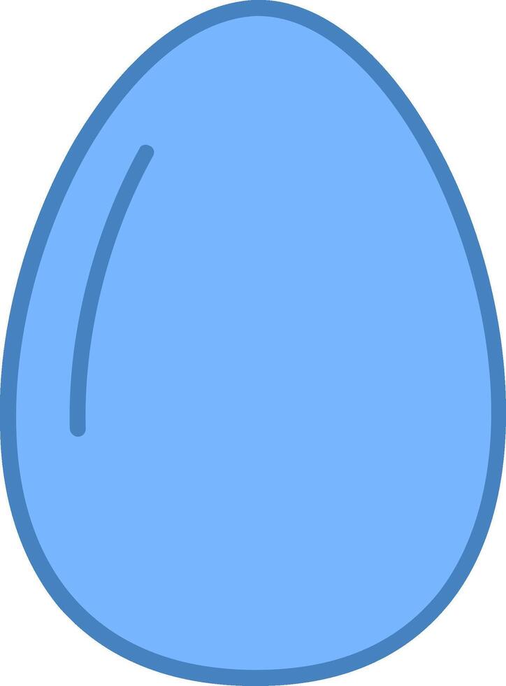 Egg Line Filled Blue Icon vector