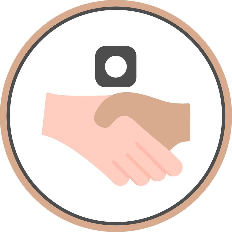 Hand Flat Circle Icon vector