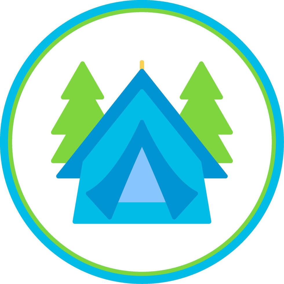 Tent Flat Circle Icon vector