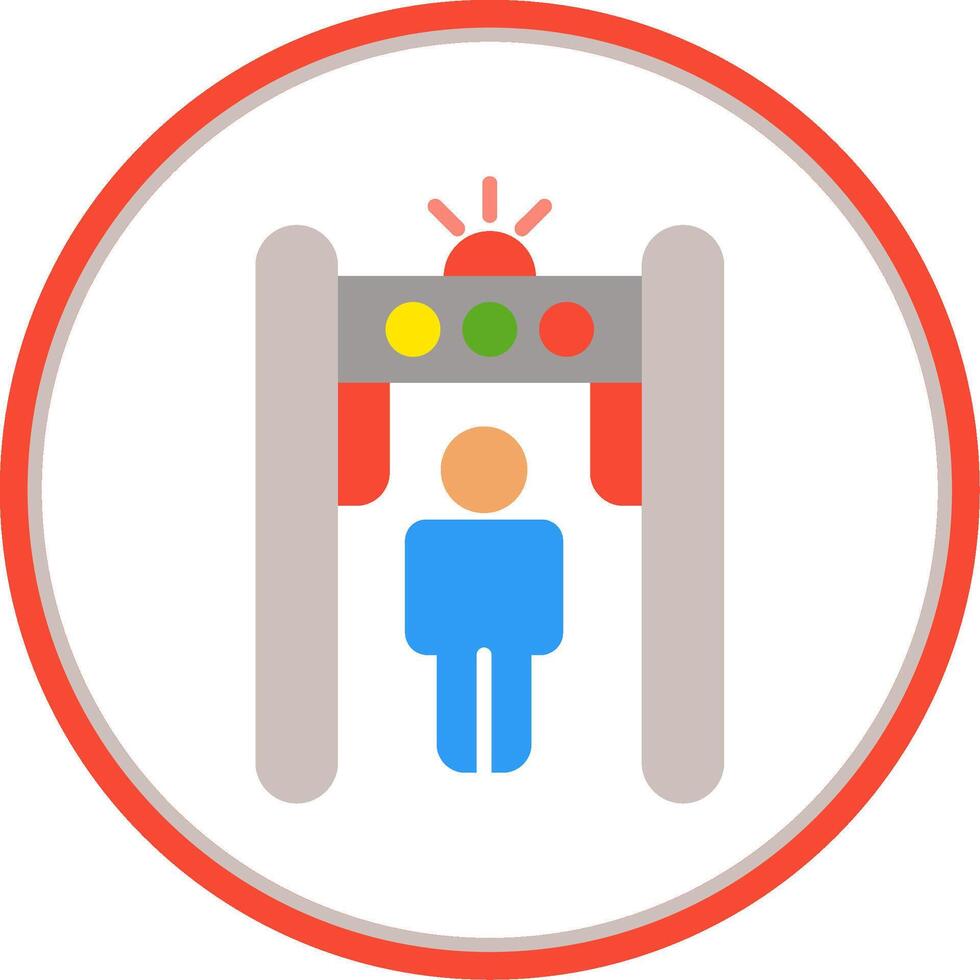 Metal Detector Flat Circle Icon vector