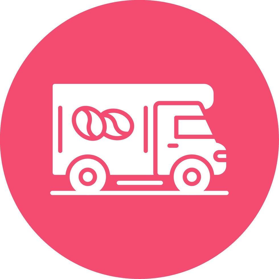 Coffee Truck Multi Color Circle Icon vector