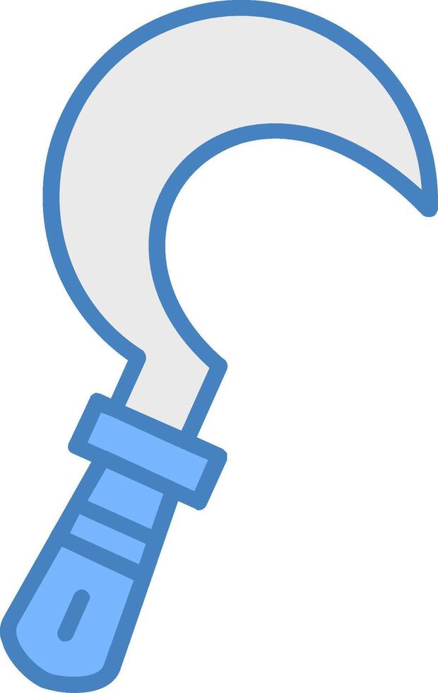 Sickle Line Filled Blue Icon vector