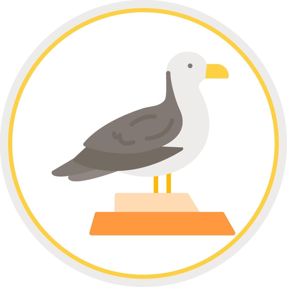 Seagull Flat Circle Icon vector