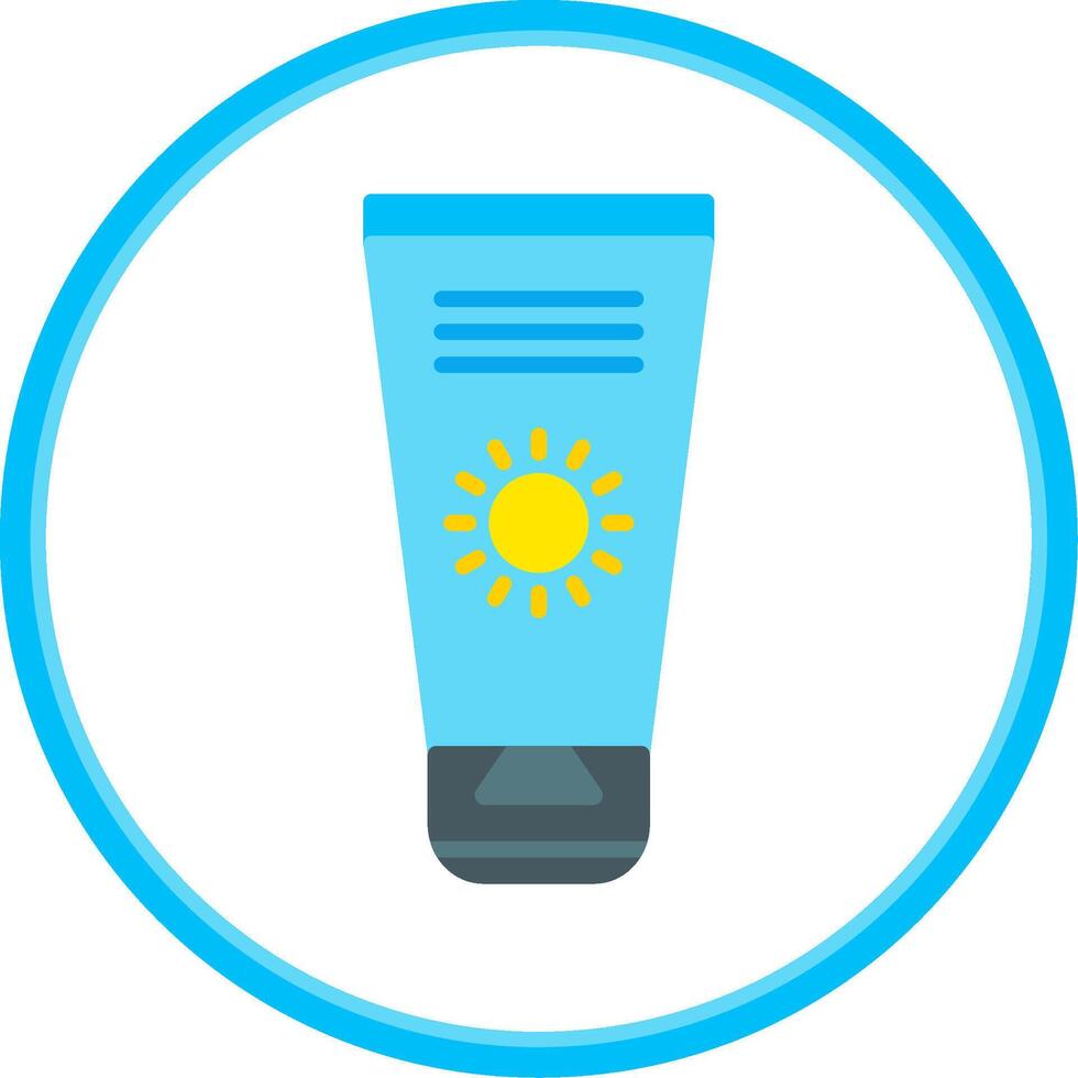 Sun Cream Flat Circle Icon vector
