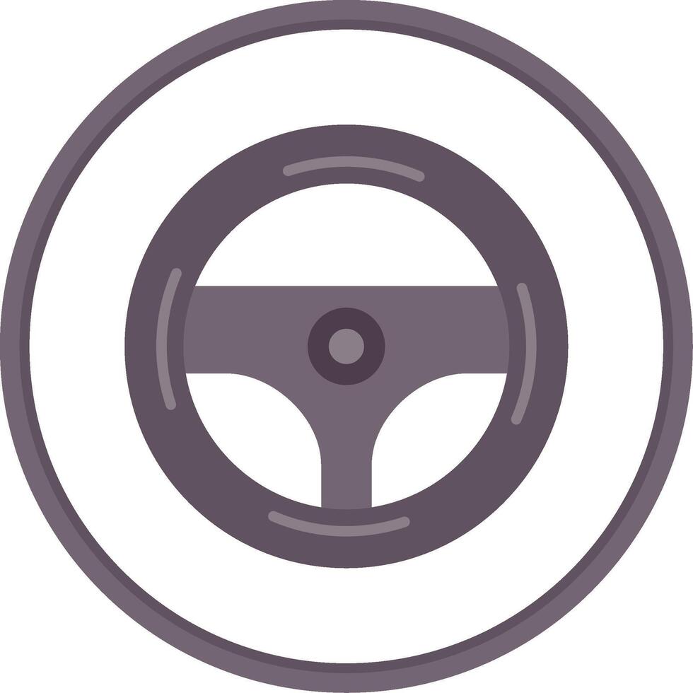 Steering Wheel Flat Circle Icon vector