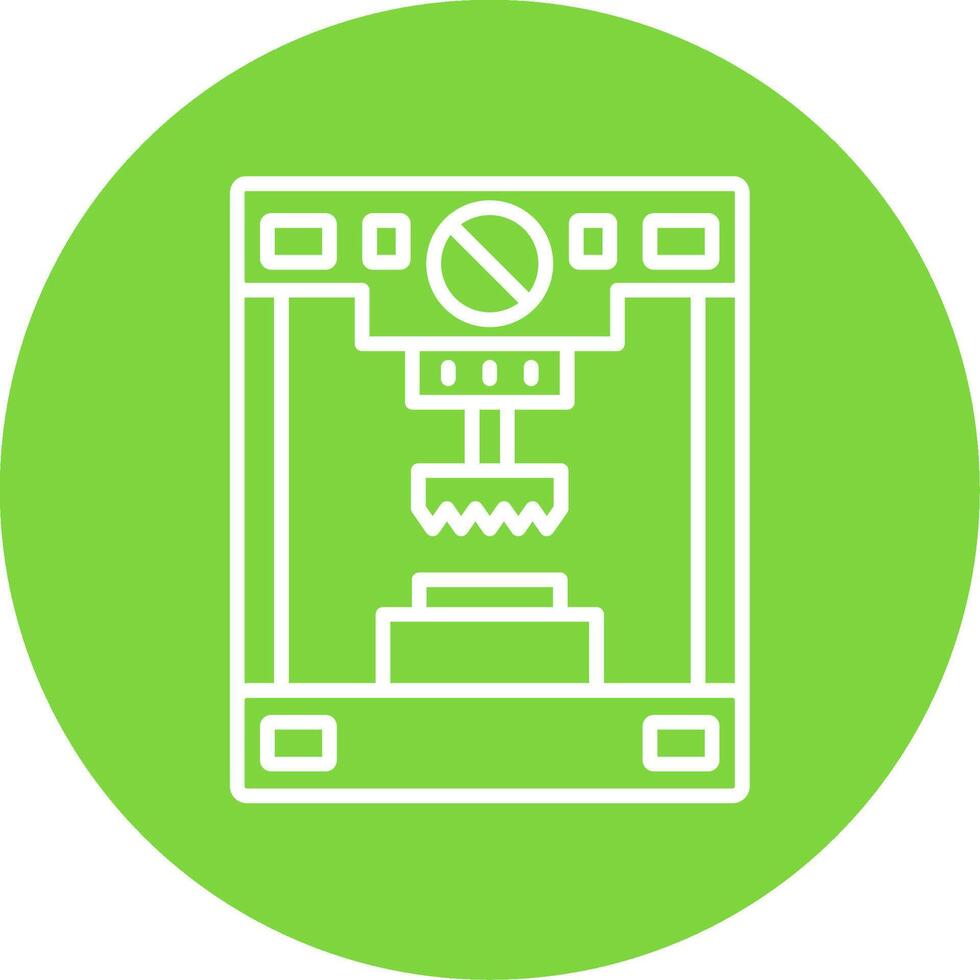 Press Machine Multi Color Circle Icon vector