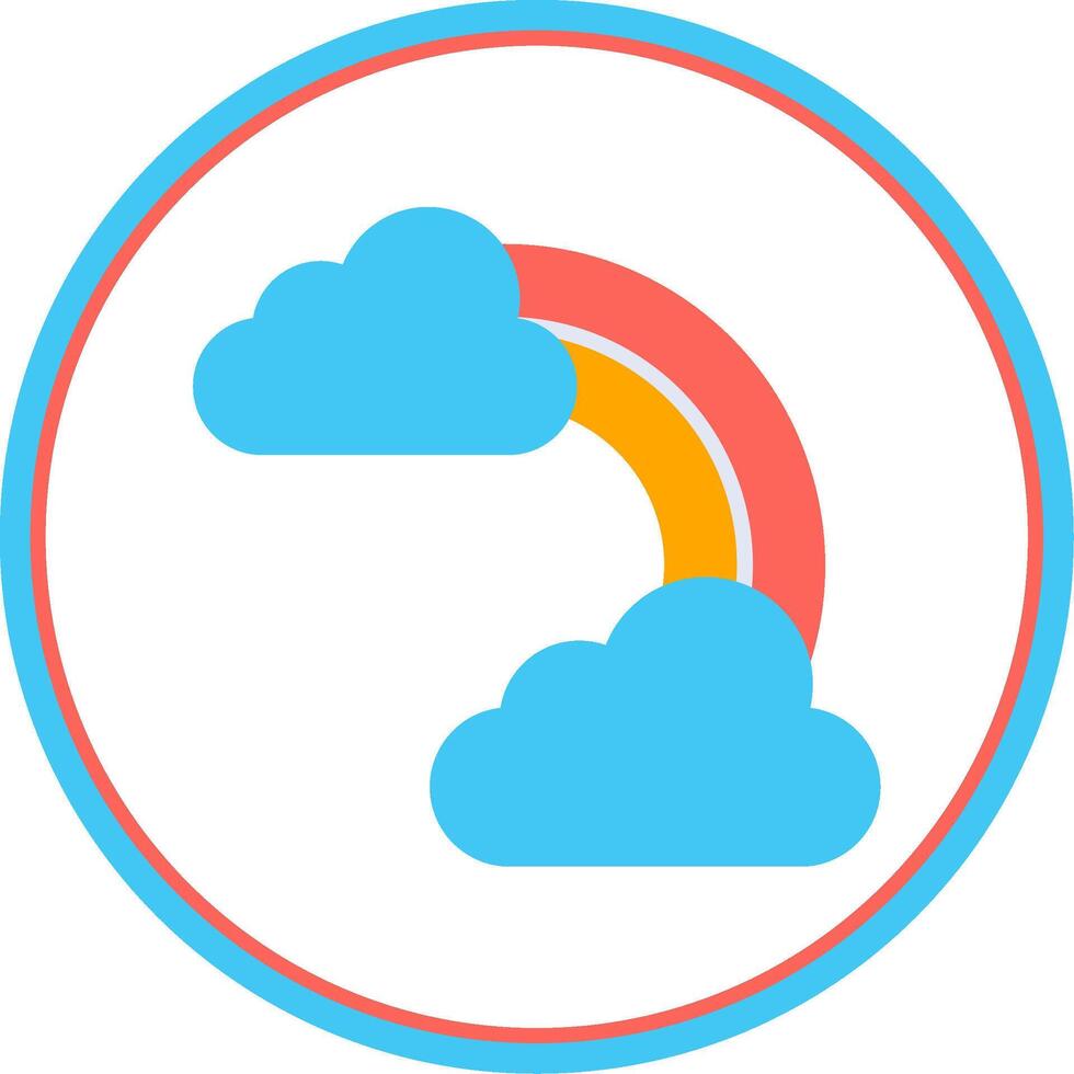 Rainbow Flat Circle Icon vector