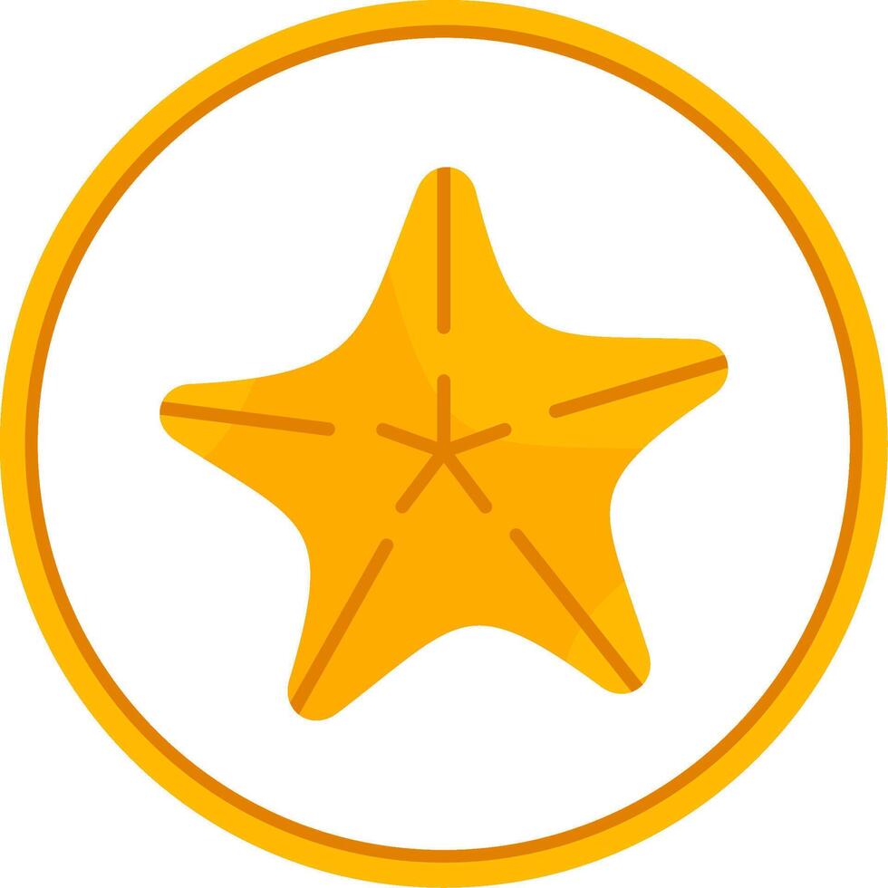 Starfish Flat Circle Icon vector