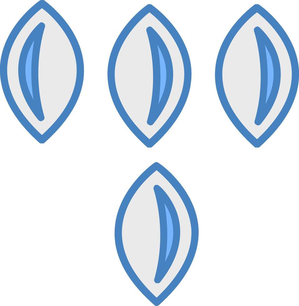 Seed Line Filled Blue Icon vector
