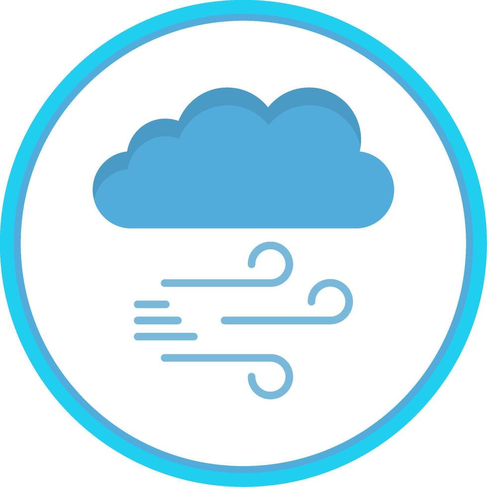 Windy Flat Circle Icon vector